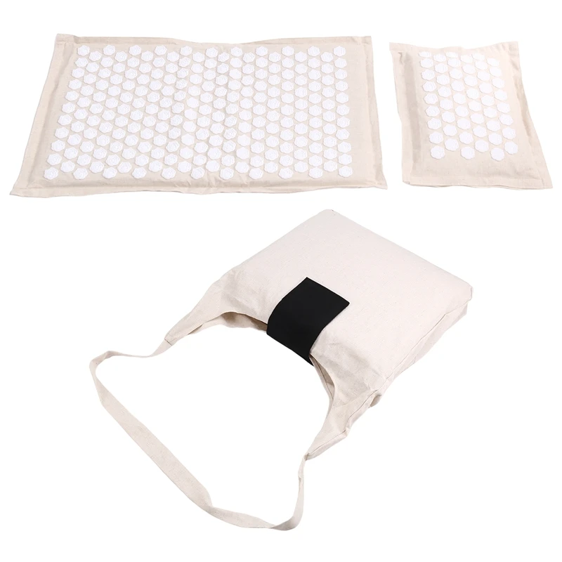 Acupressure Mat And Pillow Set For Neck,Foot,And Back Pain Relief -Yoga Mat With Pressure Points For Deep Tissue Massage