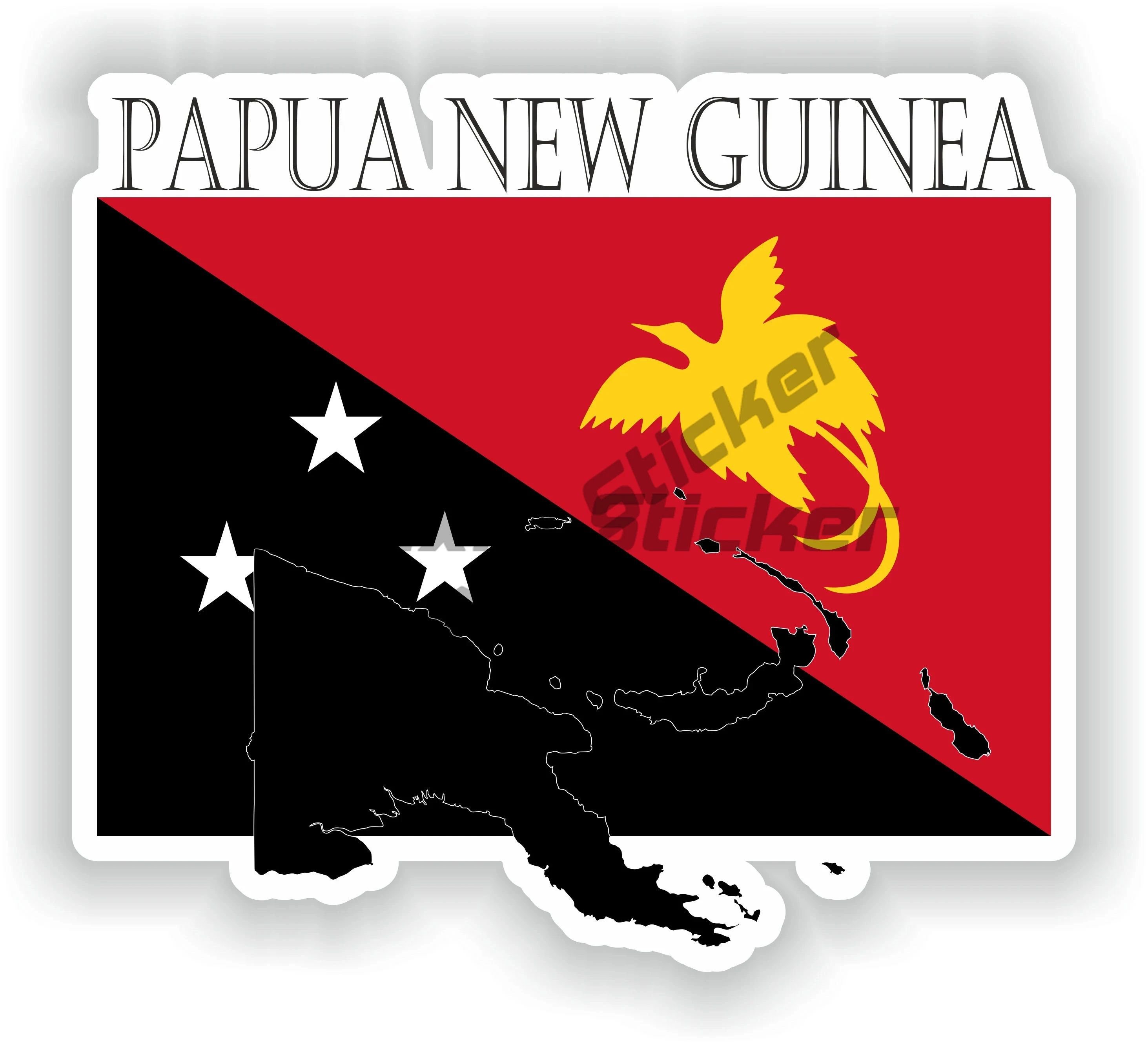 

Papua New Guinea Seal Round Flag Map Sticker Papua New Guinea Country Code PNG Oval UV Protected Decal Funny Decoration