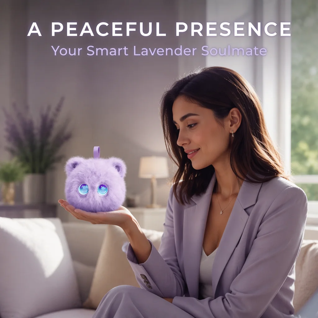 2026 New Plush AI Emotional Companion Robot Smart Interactive Electronic Pet Lavender Night Light Relaxing Gift Stress Relief