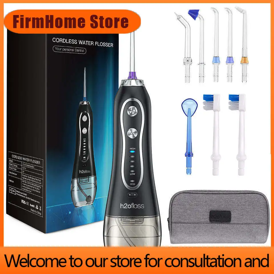 FirmHome StoreH2ofloss Upgraded Cordless Dental Teeth Irrigator, Portable Water Flosser, Rechargeable IPX7 Waterproof Water Irri