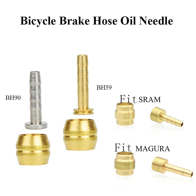Kit de Conexión de Cobre para Freno de Bicicleta (Oliva y Aguja de Aceite) para Freno de Disco Hidráulico BH59 BH90 con Tapa Antipolvo para Tornillo de Tubería