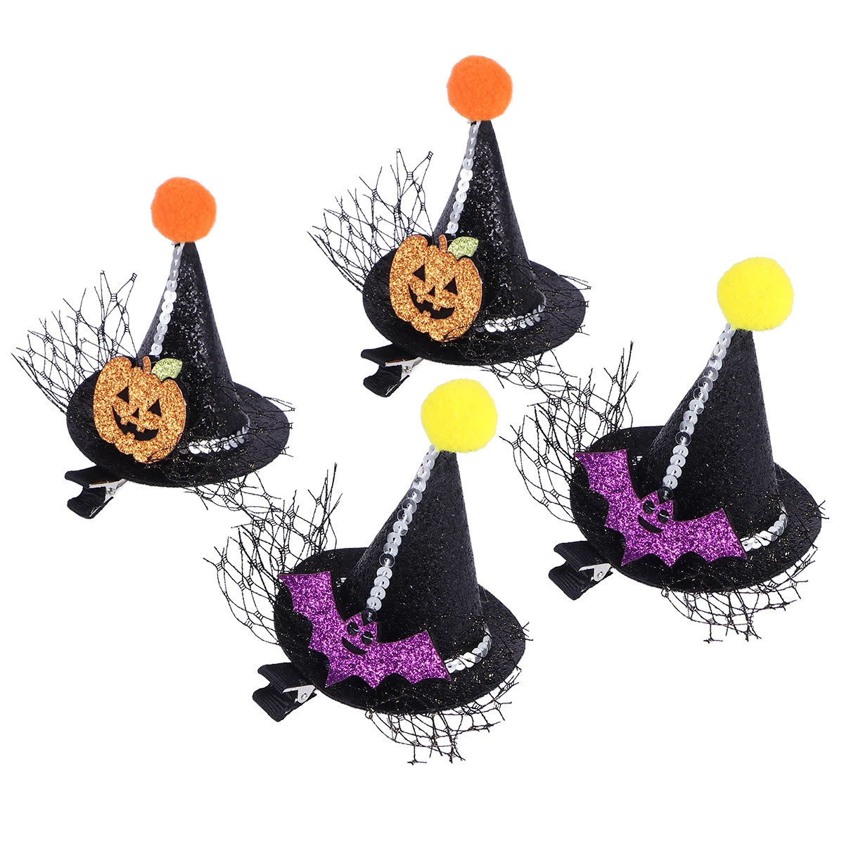

4 Pcs Pointed Hat Hair Clips Durable Long Lasting Perfect Dress Up Gift Women Girls Versatile Event Hair Tools
