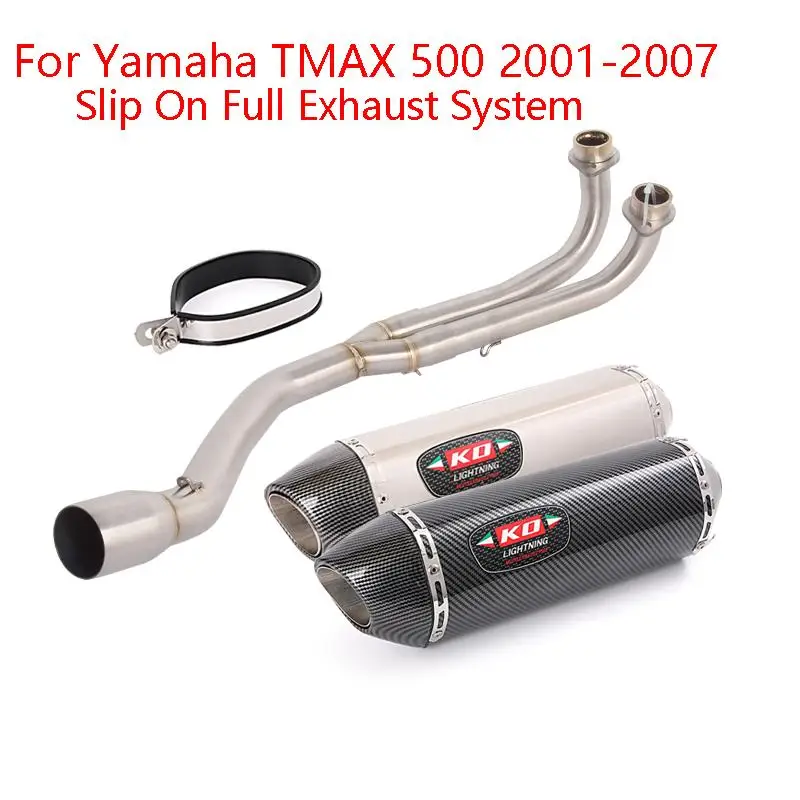 

For Yamaha TMAX 500 2001-2007 Motorcycle Full Exhaust System Header Link Pipe Connect Muffler Rear Can Stainless Steel Silencer