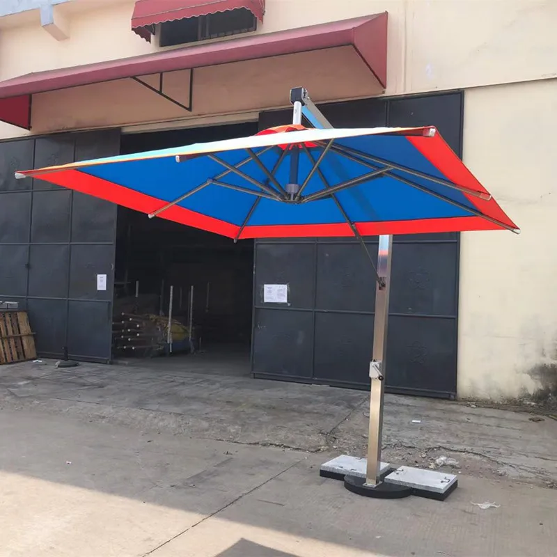 Umbrellas for rain and sun reinforced Patio Sunshade 304 stainless steel Outdoor Cantilever parasol Luxury Hanging Umbrella roof