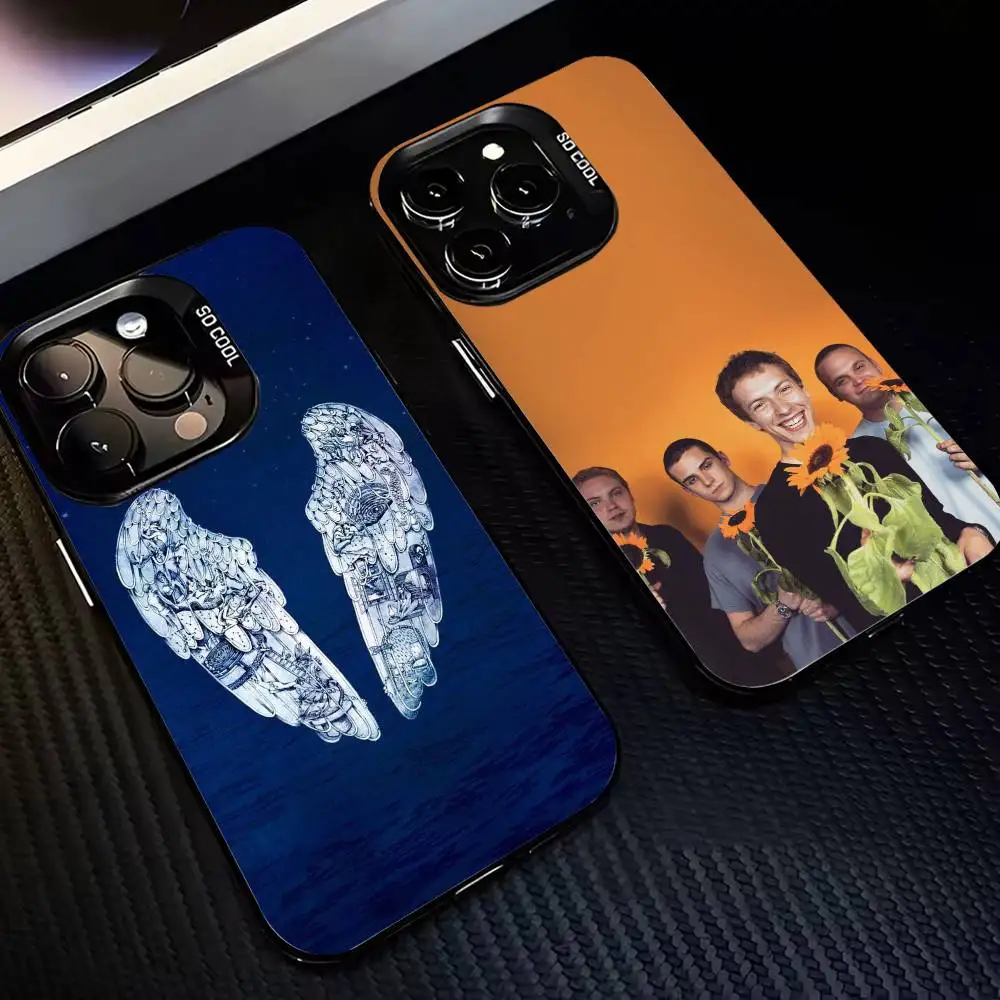

C-Coldplay Britpop Icon Shell Phone Case For iPhone17,16,15,14,13,12,Pro Max Black Colorful Phone case