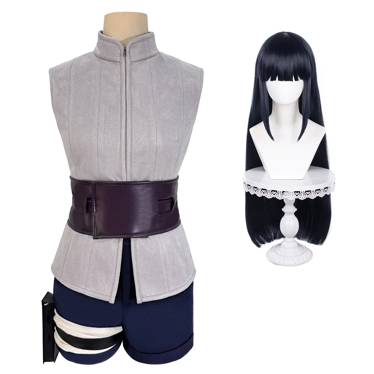 HOLOUN Anime Hyuga Hinata Cosplay Kostuum Pruik Top Shorts Heuptas Kerstcadeau