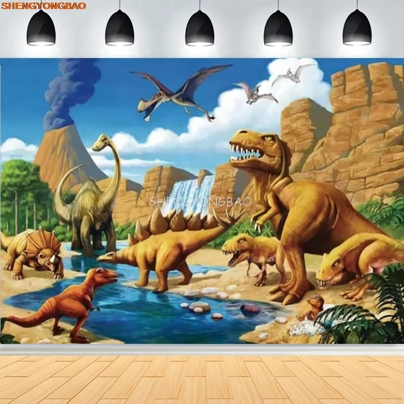 

Jurassic Park Dinosaur Birthday Background Tropical Jungle Woodland Tyrannosaurus Baby Shower Photography Backdrops DB-01