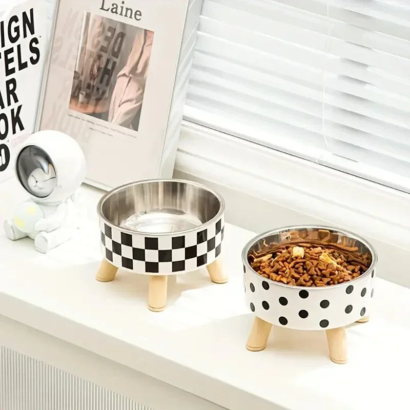 Elevated Cats Feeder Bowl Anti-choking Raised Cat Food Water Bowl With Stand Pet Feeding Drinking Supplies Small and Midium Dogs