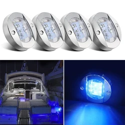 4pcs 6LED 12V Round Yacht Marine Boat LED Stern Light Cabin Deck Courtesy Light Marine Interior Cabin Lights Waterproof