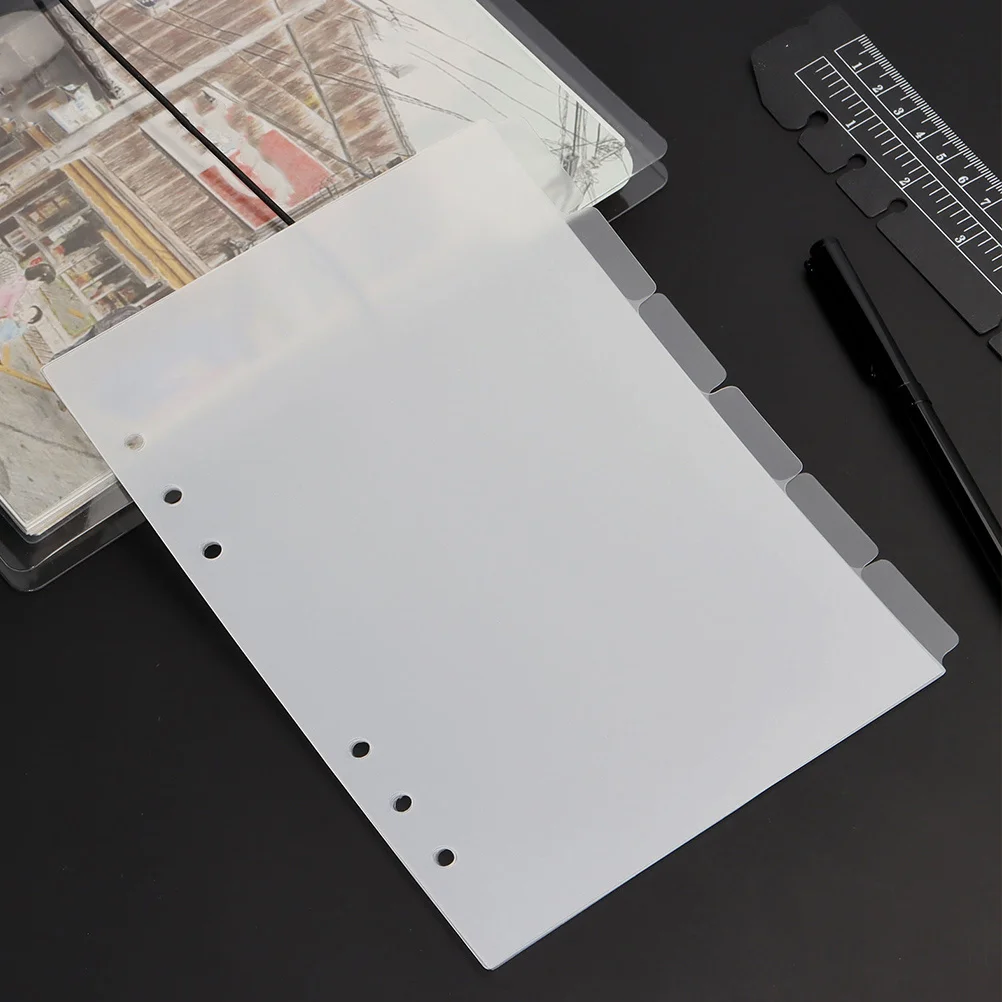 A5 Binder Dividers with Monthly Stickers 6 Holes Round Ring View Index Tabs for Notebook Organizer Planning