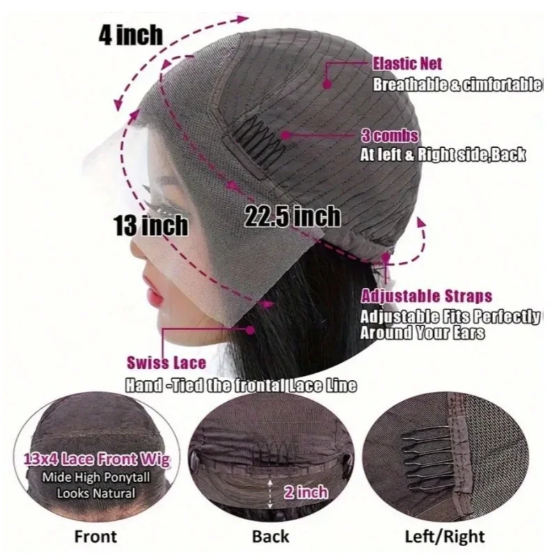 40 بوصة الجسم موجة الباروكات الشعر البشري 13x4 13x6 HD الدانتيل الشفاف الباروكة الأمامية للنساء المظهر الطبيعي قبل قطعها مع شعر الطفل