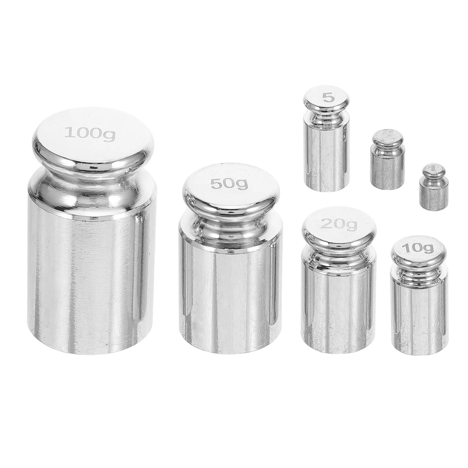 

7Pcs Precision Calibration Weights Steel Gram Set 1 2 5 10 20 50 100g for Digital Jewelry Balance Scale Calibration Use