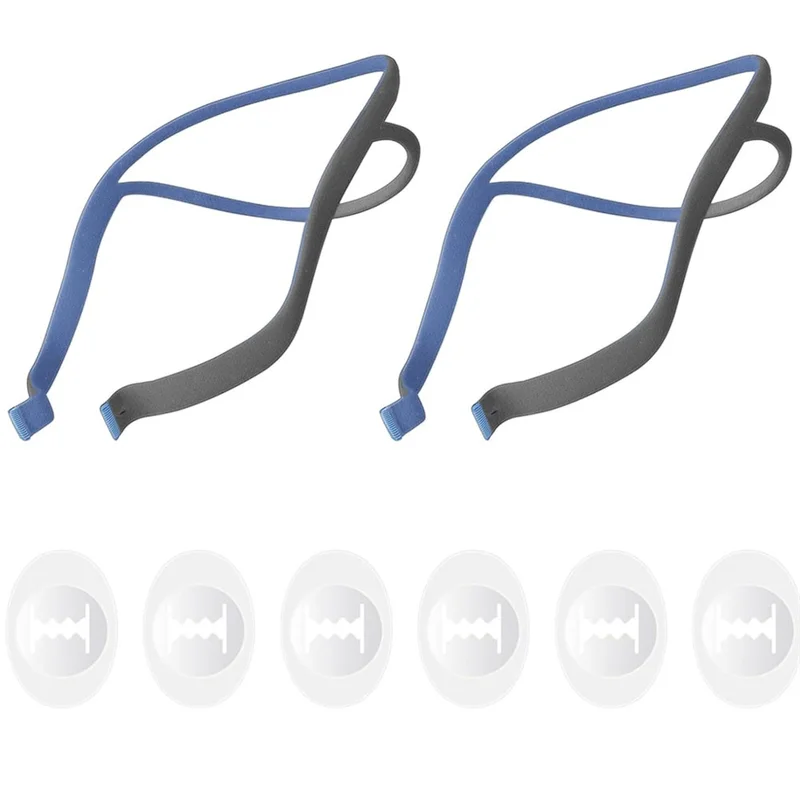 

A04F-2-Pack Air Fit P10 Headgear Strap,CPAP Headgear Replacements For Airfit P10 Nasal Pillow Mask,With 6 Adjustment Clips