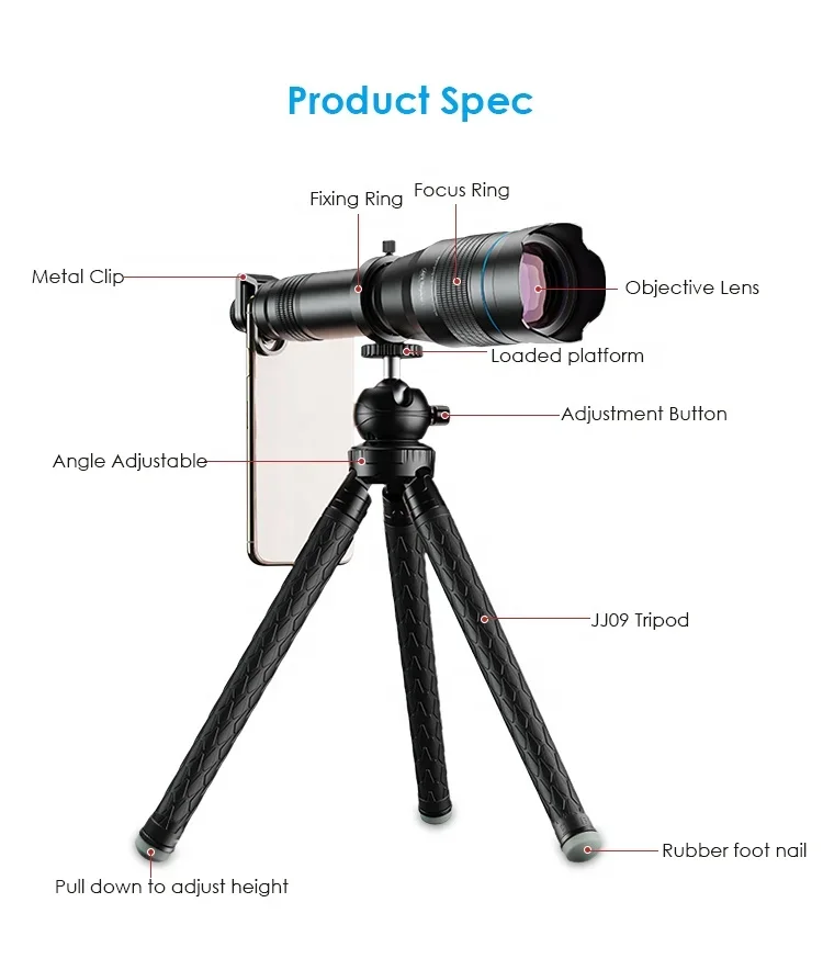 Best Optical Zoom High Quality 60X Super Monocular Telescope Zoom Camera Telephoto Cell Phone Lens