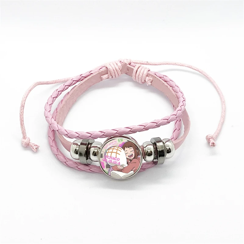 Accesorios de dibujos animados My Hero Academia Anime Cosplay Time pulsera de cuero con piedras preciosas pulsera ajustable tejida a mano regalo