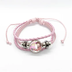Cartoon Accessories My Hero Academia Anime Cosplay Time Gemstone Leather Bracelet Hand-woven Adjustable Bracelet Gift