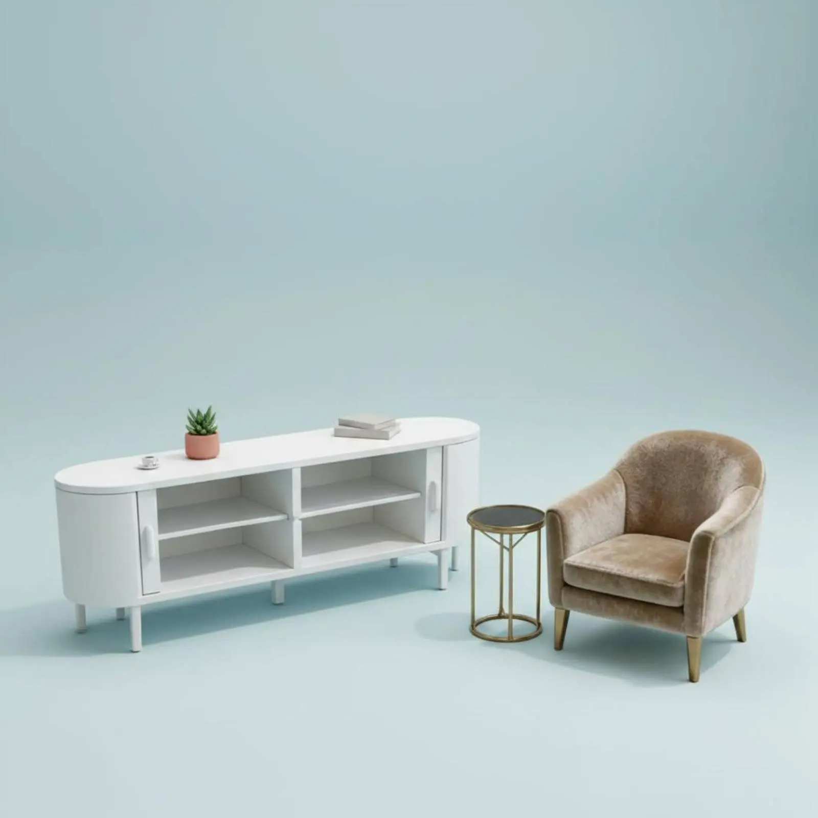 Dollhouse TV Cabinet Minimalist & Design 1:12 Scale Media Center Media Center Single-Unit Miniature TV Stand Realistic Feature