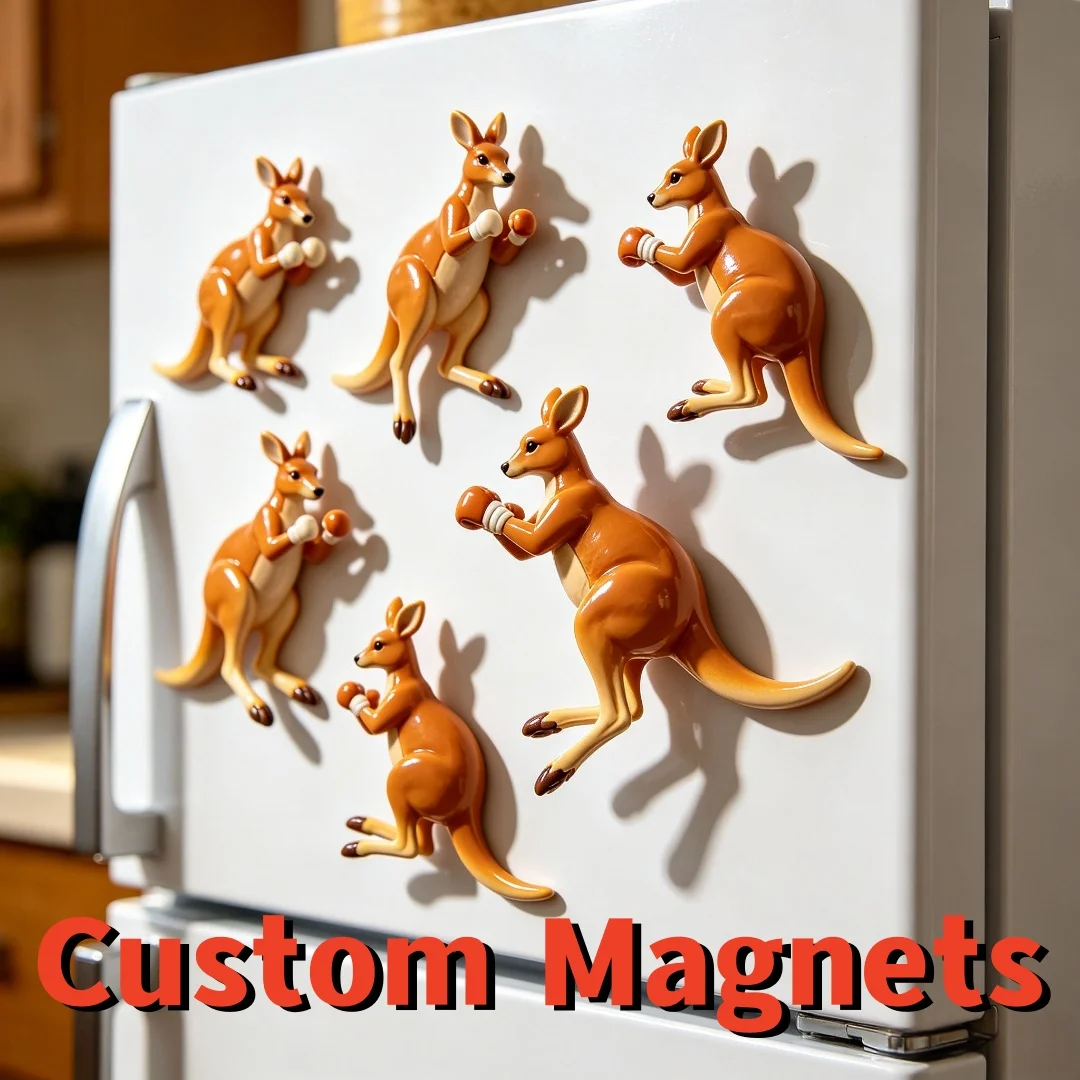 Custom Refrigerator Magnets Personalized 3D Boxing Kangaroo Resin Fridge Magnet Australia Travel Kitchen Decor Gift