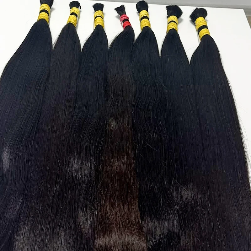 10A バージンベトナム人毛エクステ 100% 未処理 ディープカール ウェフトなし 編み込み・織り込み用 ナチュラルブラック 30インチ