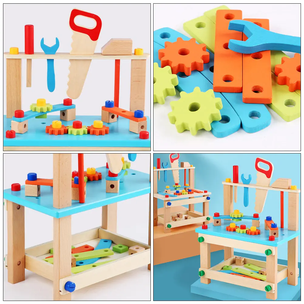 

1Set Children Dismounting Tool Chair Cartoon Colorful Educational Cognitive Development Fun Plaything Sturdy Wood