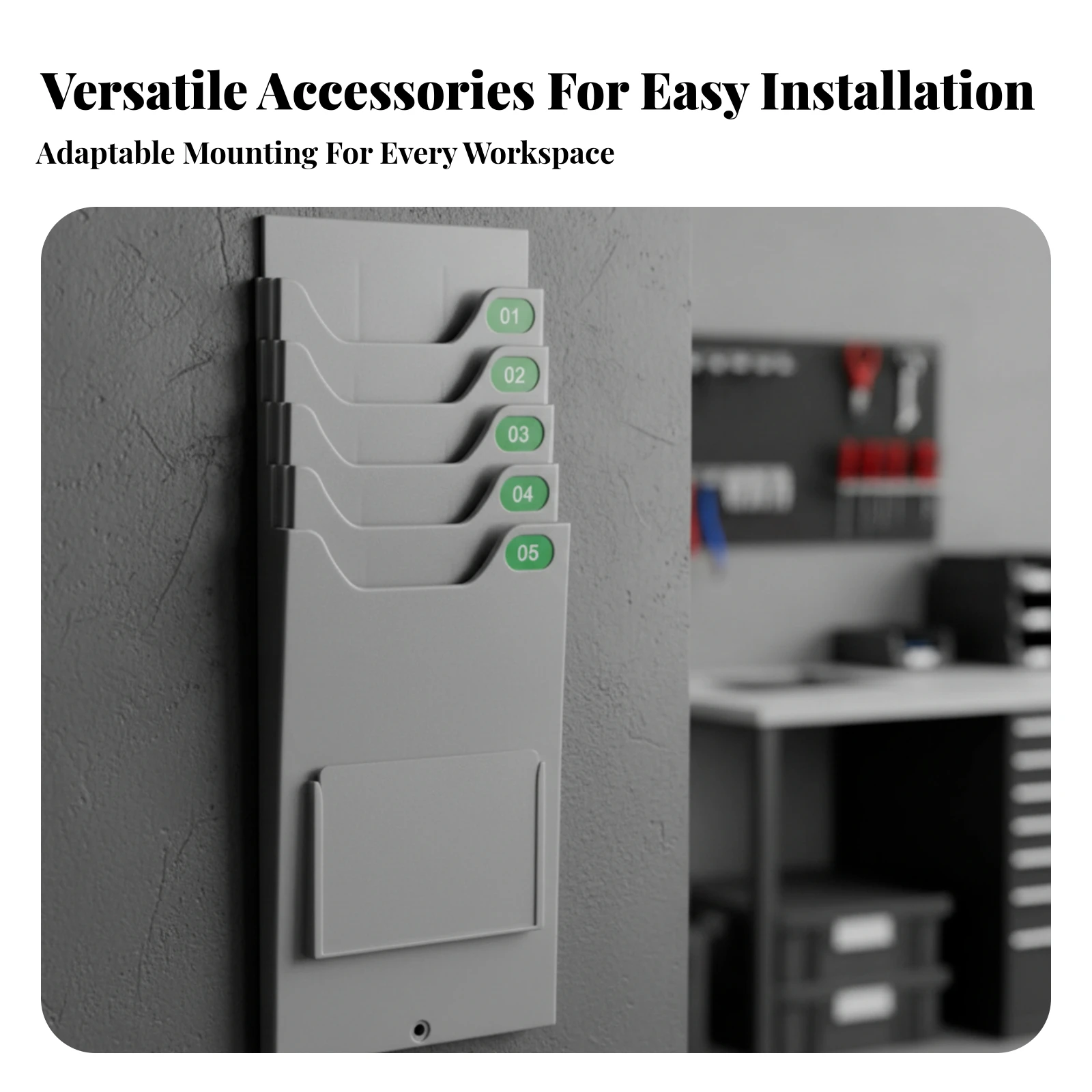 Warehouse Card Rack 5-Slot Screw-Mounted Card Rack Storage Organizer 11.8 Cm Wide Mounting Hole