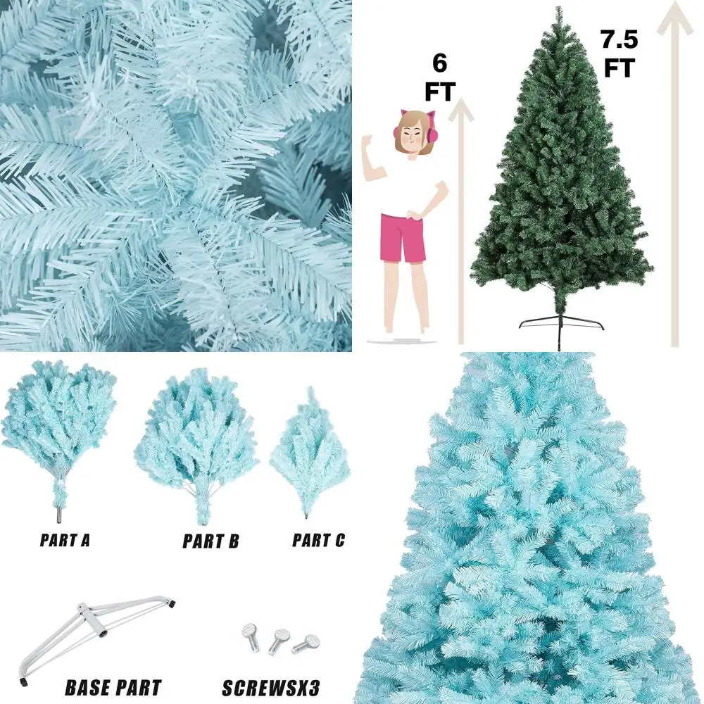 

7,5 футов, 1800-горная искусственная рождественская сосна с металлической подставкой для легкой сборки, подходит для отдыха на открытом воздухе и в помещении