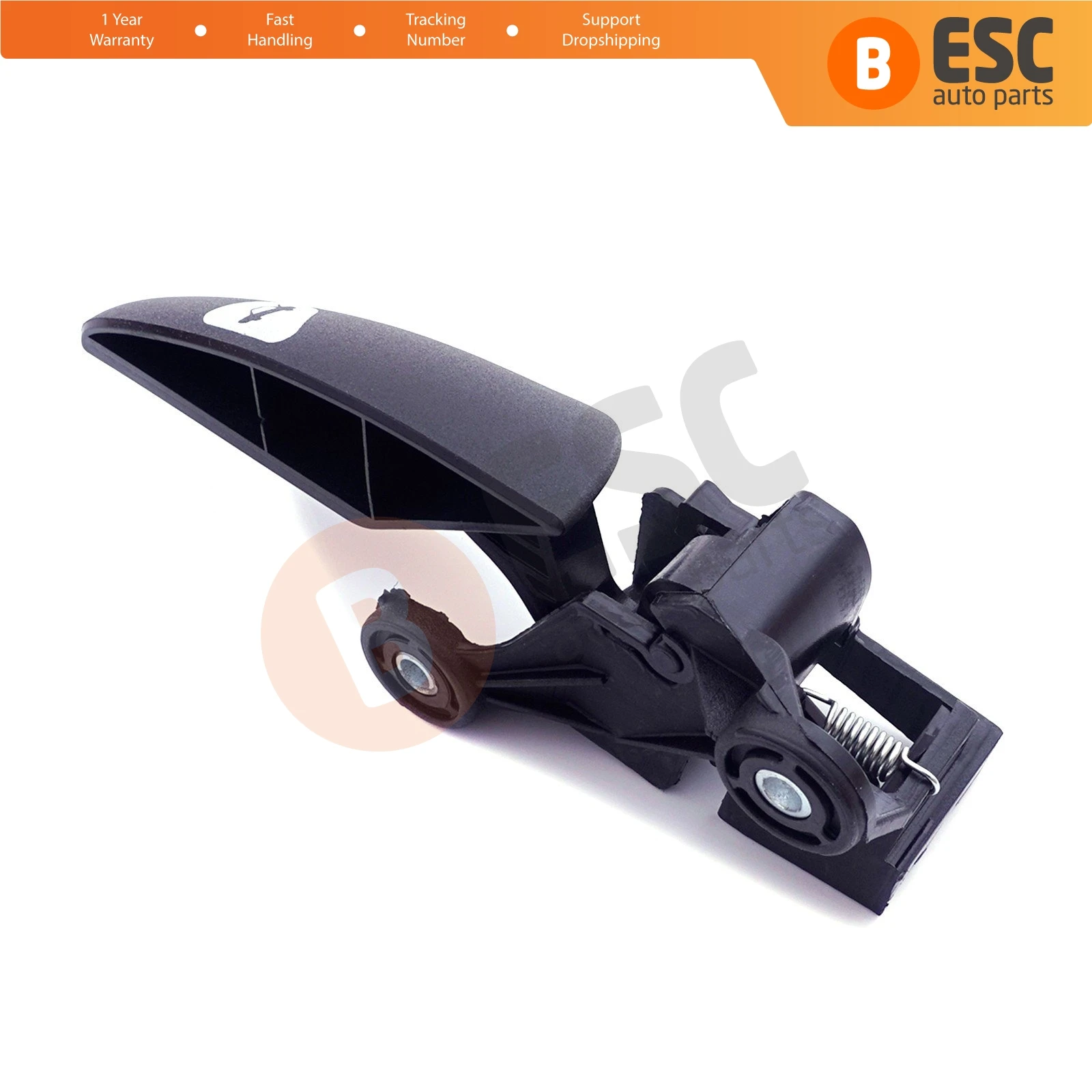 ESC EDP1038 Rear Trunk Tailgate Hatch Door Opener Release Cable Cath Latch Inner Handle 735509394 Black Color for Fiat Linea