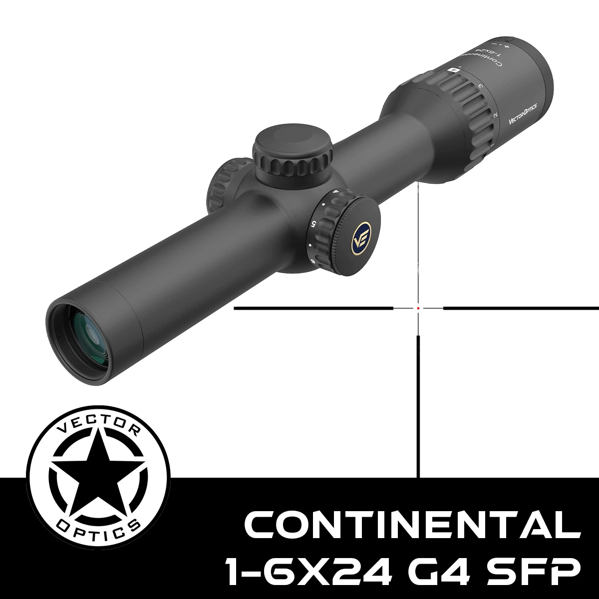 Vector Optics Continental x6 1-6x24 SFP LPVO Riflescope,Extra-Low Dispersion For Dawn&Dusk Shooting,Turret Style For Hunting