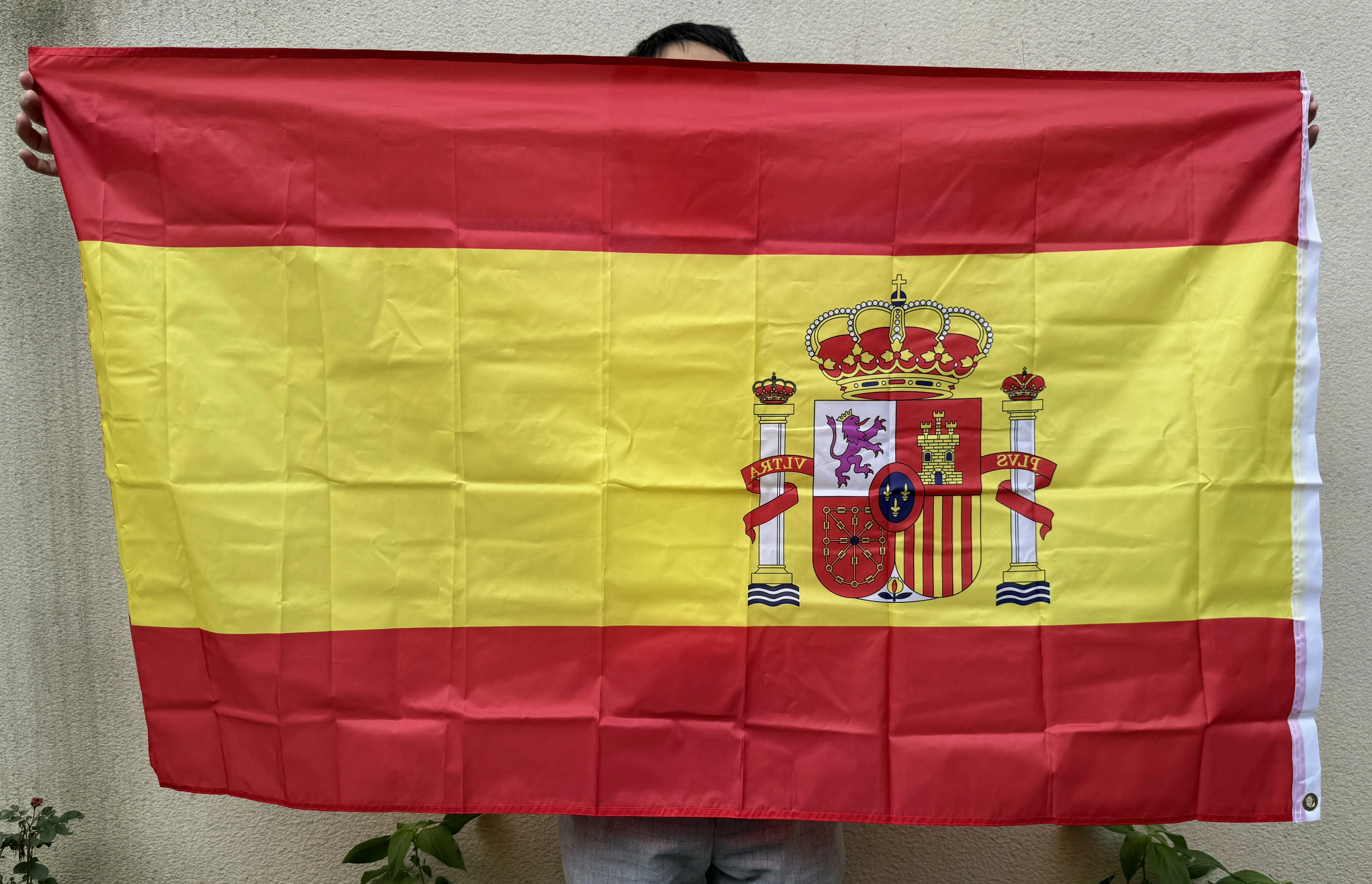 QFB 3x5ft Spain flag 90 * 150cm Spainish Country flag ES Espana Polyester Hanging Tapestry Flying National Flag Banner