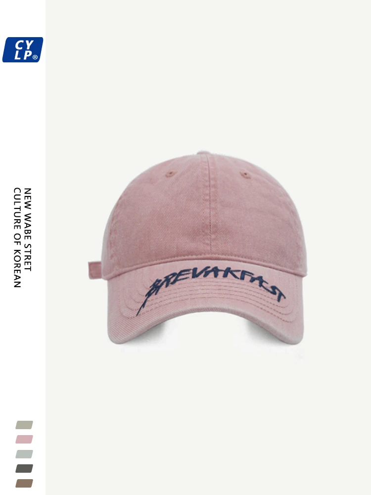 

Washed Denim Baseball Cap Men and Women Couple Korean Letter Embroidered Peaked Cap