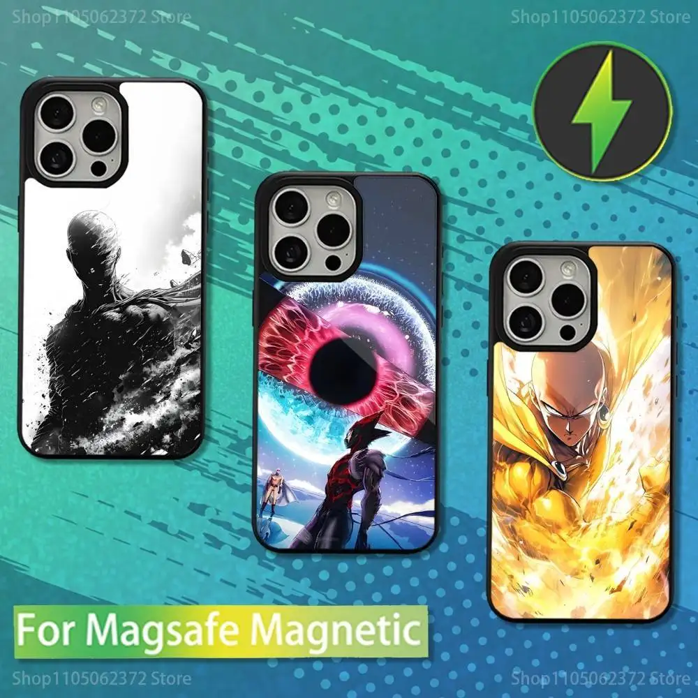 

Anime O-One P-Punch M-Man Phone Case For iPhone 16,15,14,13,12,11,Pro,Max,Plus,Mini,Magsafe,Magnetic Wireless Charging Case