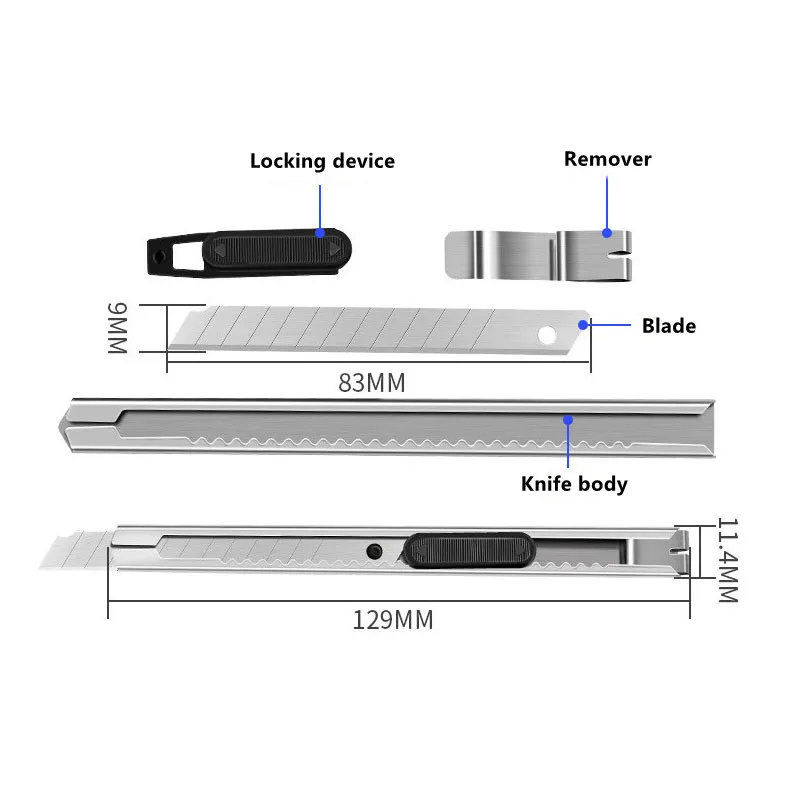 4Pcs/Set Stainless Steel Small Utility Knife Tools Kit Non-Slip Blades Unboxing Knife Paper Cut Handicraft Carving Tools