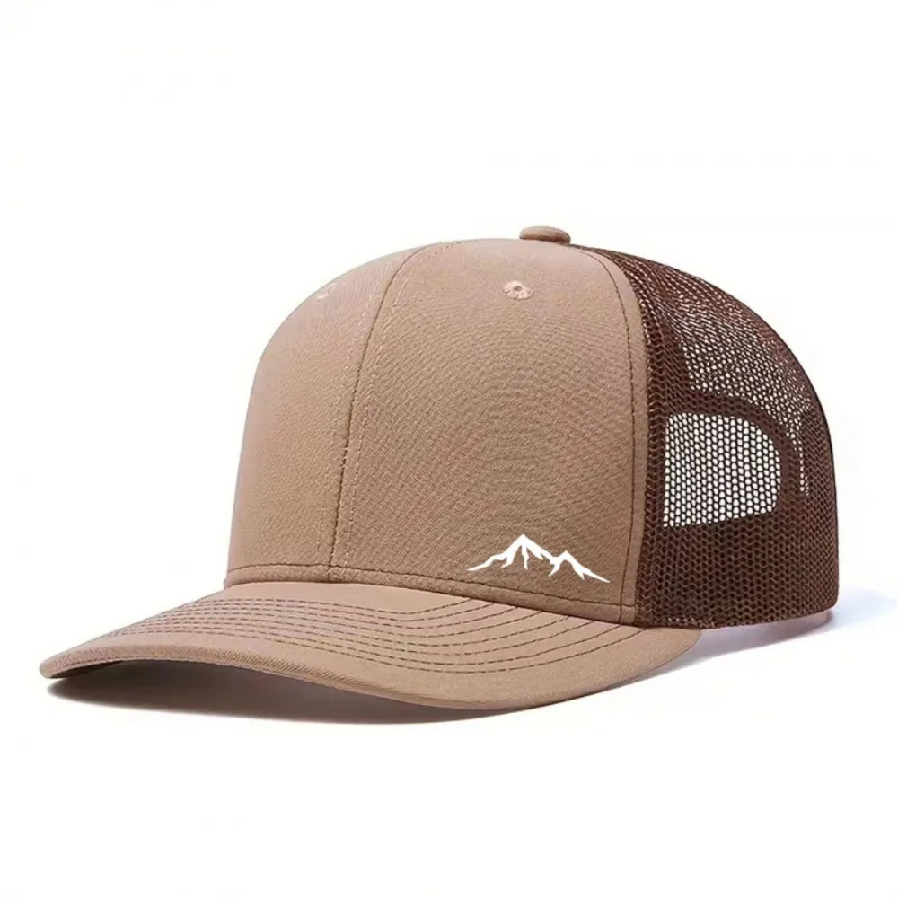 

Breathable Quick-Drying Baseball Cap Adjustable Flat Brim Mesh Duckbill Cap Cotton Mountain Embroidery Snapback Hat Outdoor