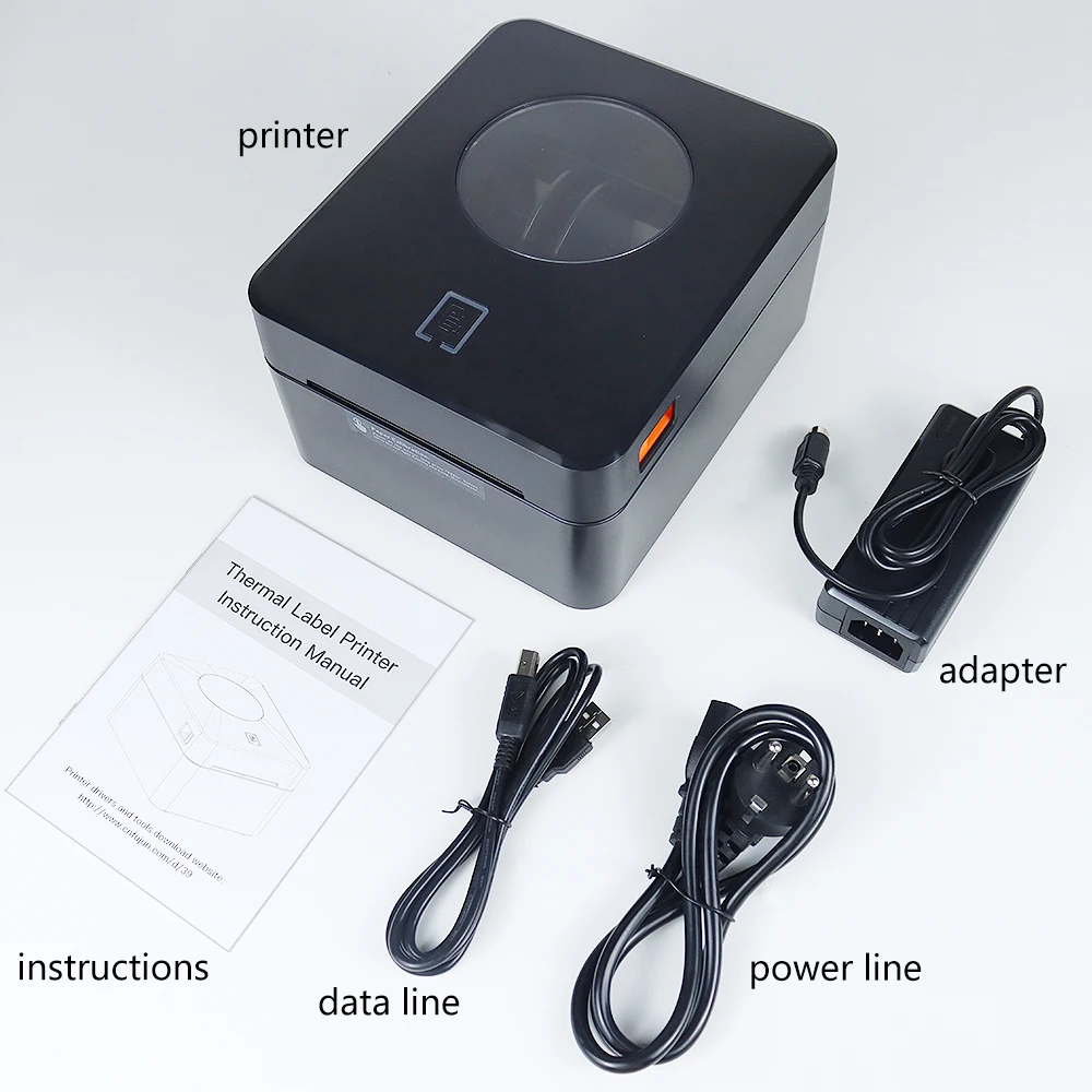 Direct Thermal For Bluetooth POS Printers 110mm USB IOS Android LAN Black White Shipping Labels Blue-tooth Waybill Barcode Black