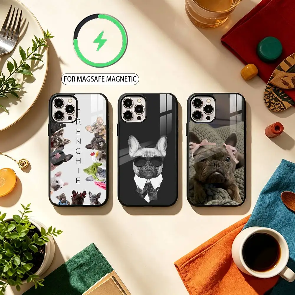F-Frenchies French Bulldog Dog   Phone Case For iPhone17,16,15,14,13,12,11 Plus,Pro Max Magnetic For Magsafe Wireless Charging