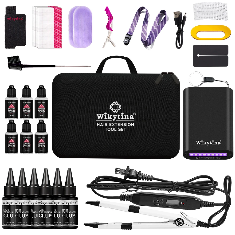 UV Light and UV Light Hair Extensions Machine Combo Complete Salon Kit with Glue Remover Tools Invisible Bonding System Professional Hair Extension Appliances for Seamless Hair Styling Suitable for All Hair Types and Lengths 2026 Edition