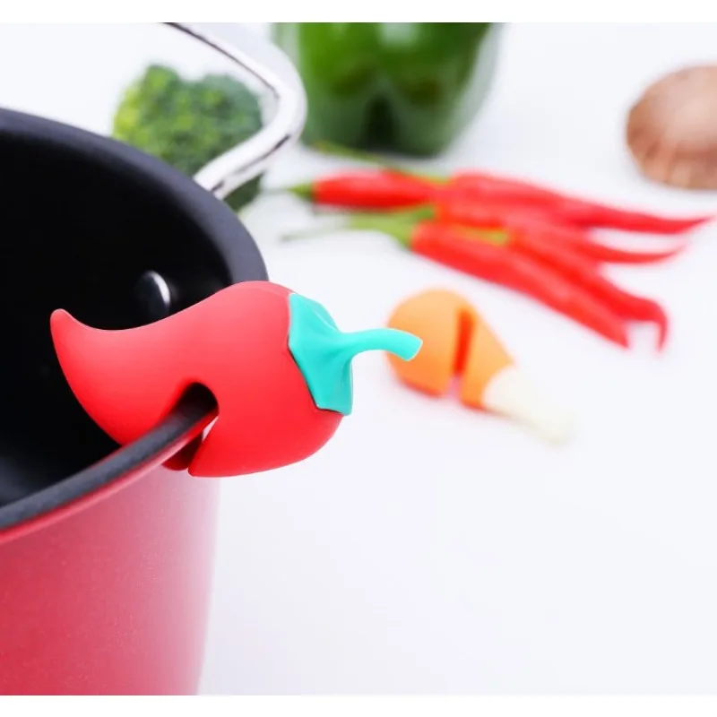 Silicone Pot Lid Anti-spill Rack Heat-resistant Anti-Overflow Stoppers Pot Cover Lifter Holder Creative Kitchen Tools Gadgets