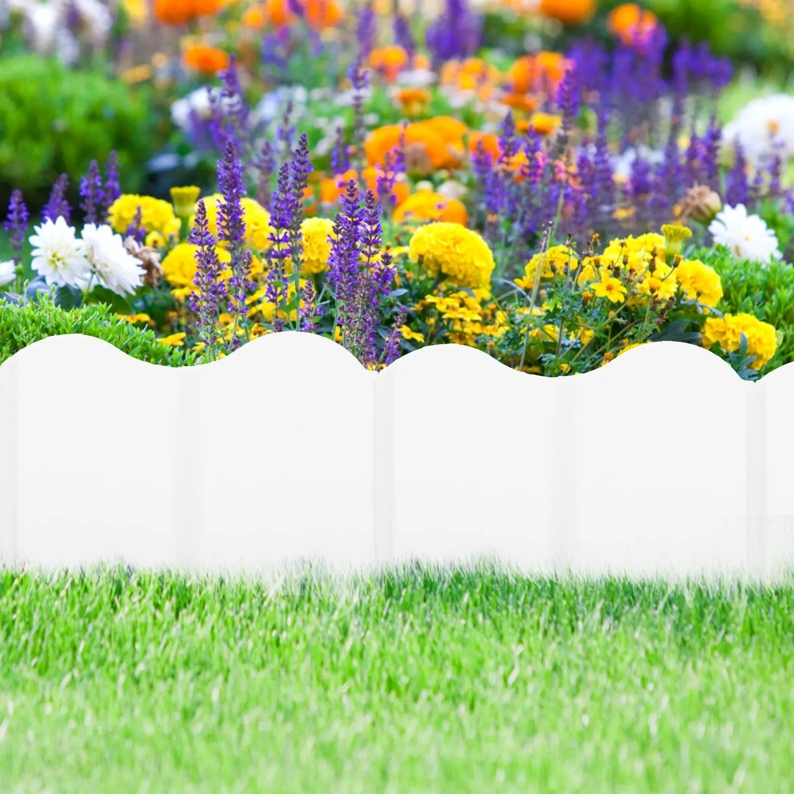 1Set Interlocking Plastic Garden Fence Lawn Edging Border for Flower Beds Pathways Rock Gardens Courtyard Landscaping Decorative