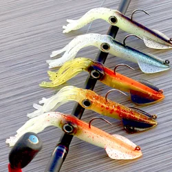 Luminous Squid Jig Soft Lures 36g Silicone Bait Squid Jigging Lure Saltwater Sea Fishing Bait for Artificial Baits