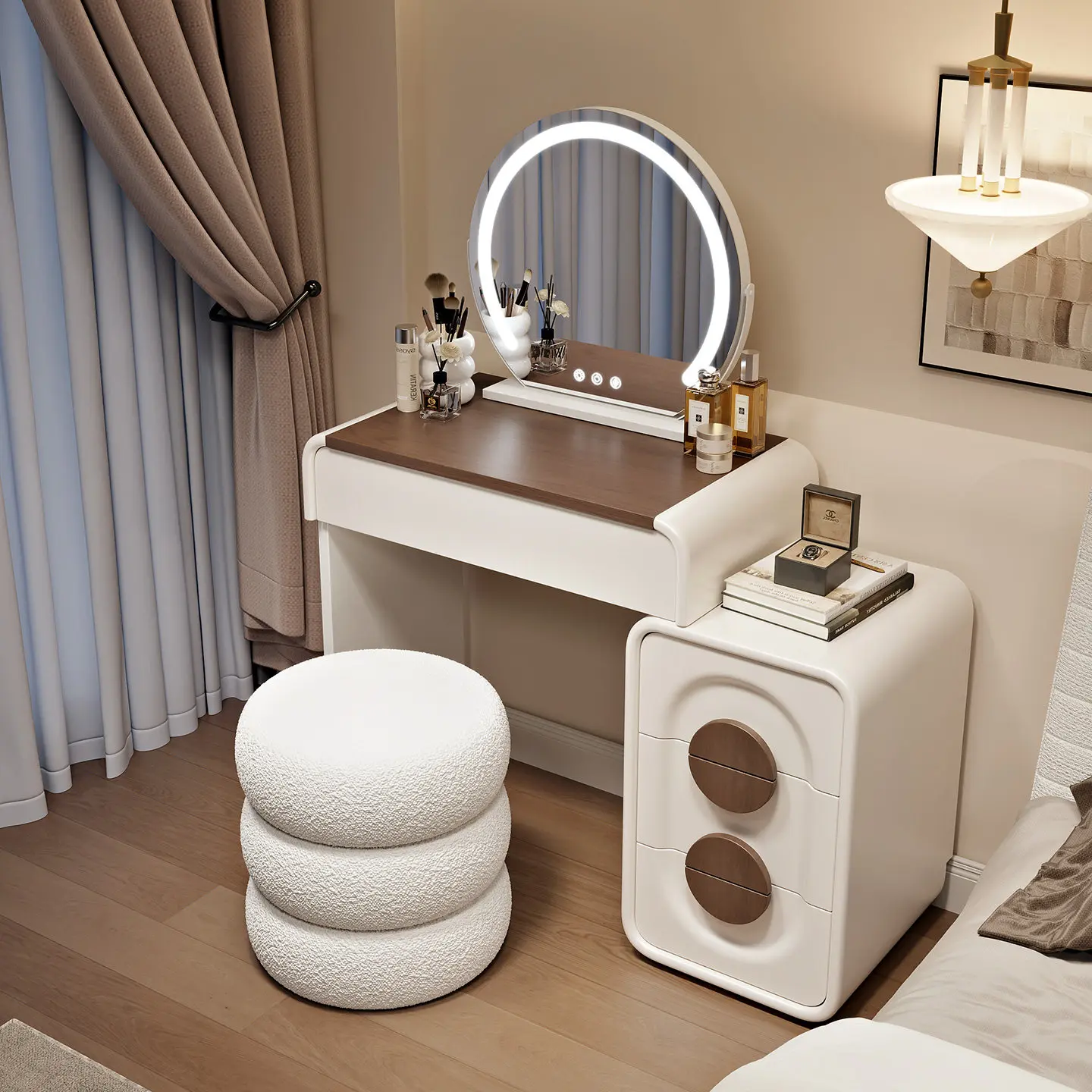 cream wind dressing table white minimalist light luxury Makeup vanity modern high-end cassettiera camera da letto furniture home