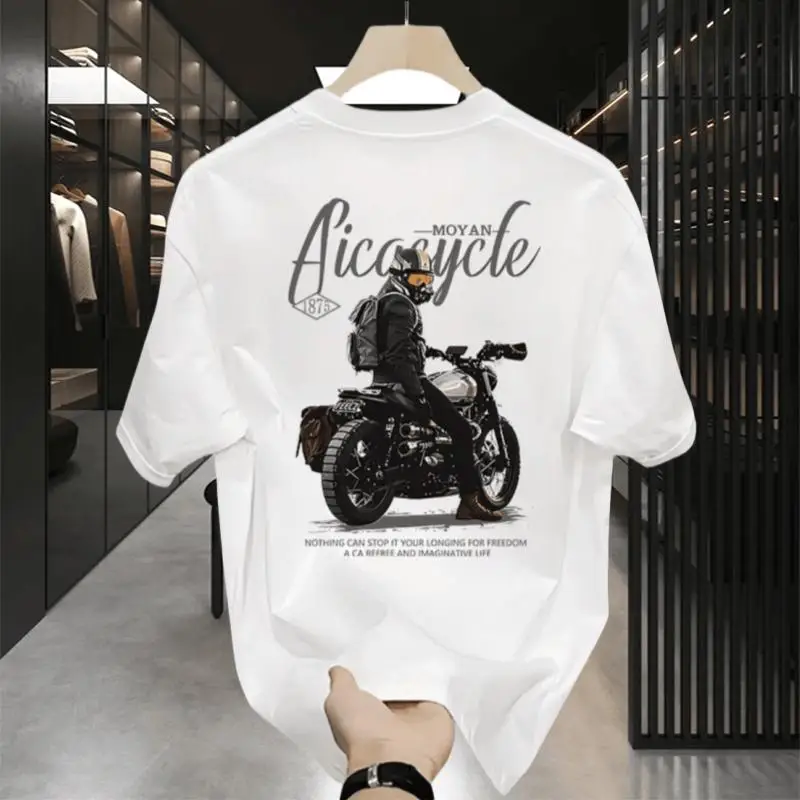 

American Ruffian Handsome Trend Printed Short-sleeved T-shirt Men's 2025 Summer New Heavy Pure Cotton Trendy Half-sleeved Top