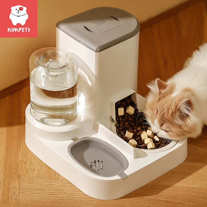 Kimpets-comedero automático para gatos, dispensador de agua de gran capacidad, separación seca y húmeda, contenedor de alimentos, suministros para