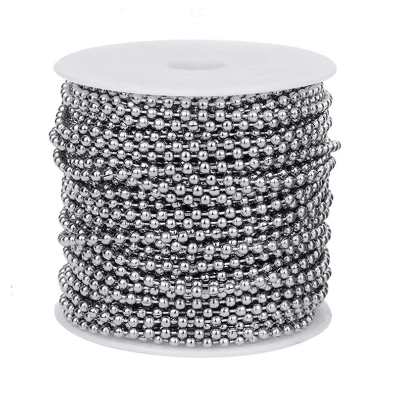 

Stainless Steel Ball Chains Necklace with 20pcs Connectors Clasps Silver Bead Chain Dog Tags Ball Bead Chain Necklace Dropsale