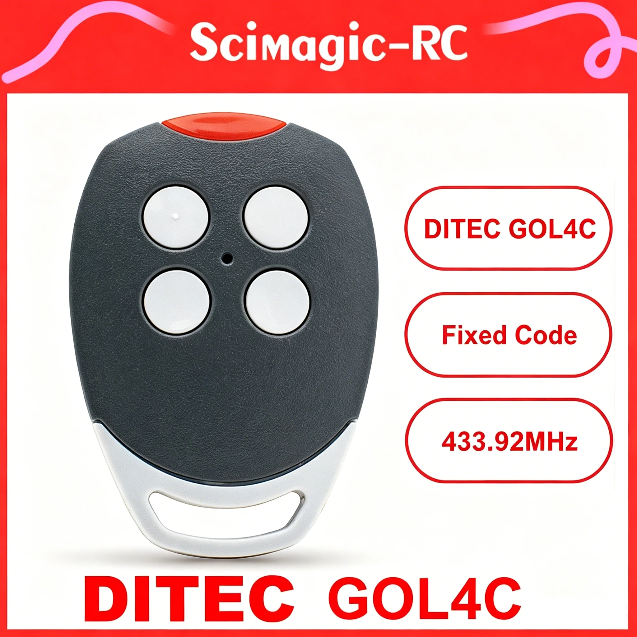 DITEC GOL4C Remote Control High Quality Copy 433.92MHz Fixed Code Garage Gate Door Opener Command Transmitter Clone Key Fob