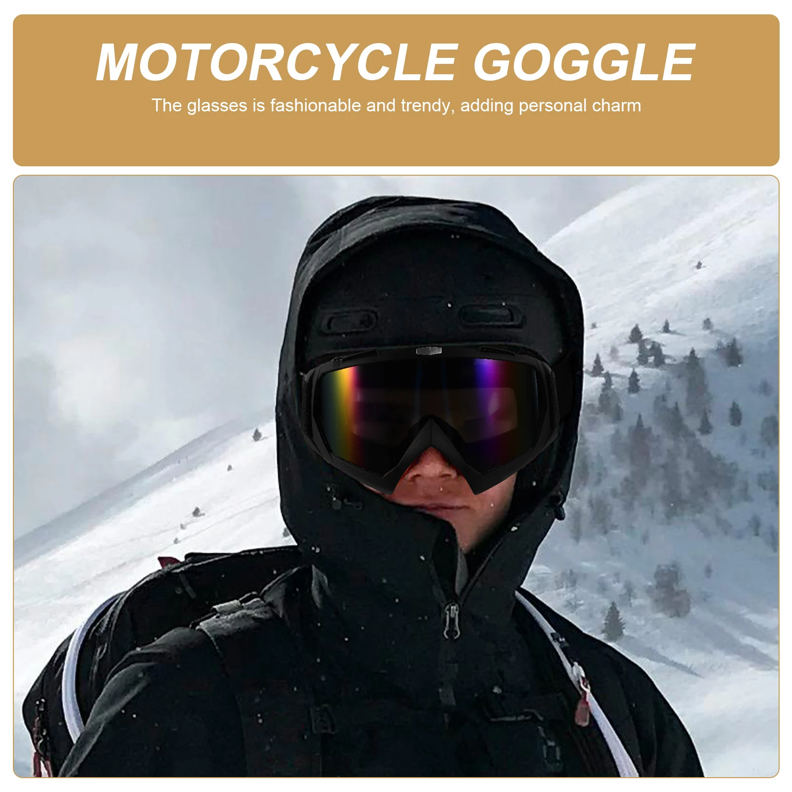 

Windproof Dustproof Goggles CX205 Sand Black Gold Lens Safety Glasses for Cycling Motorcycle Skiing Outdoor Sports