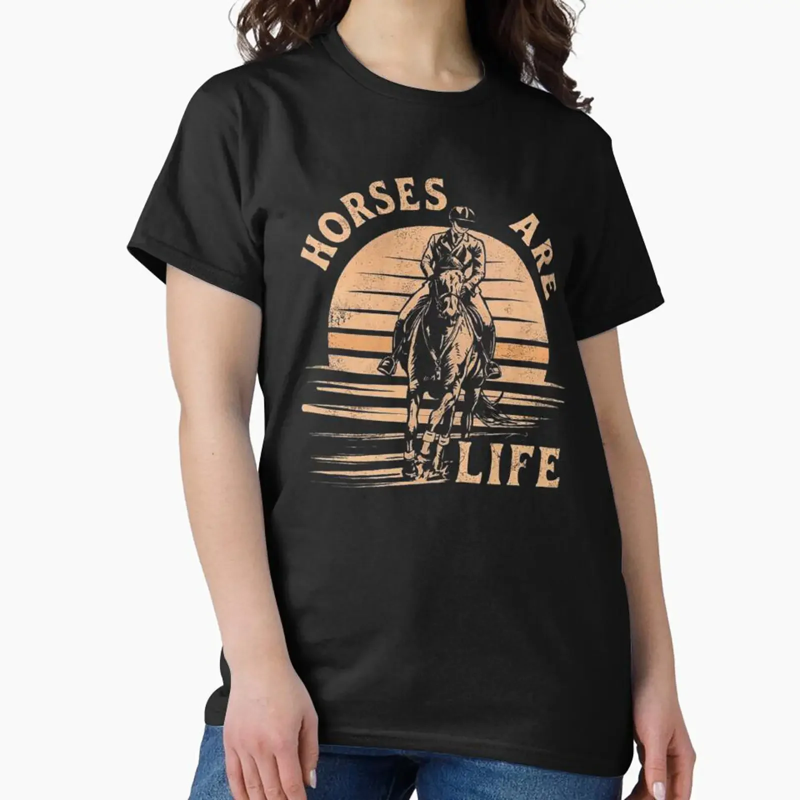 Rustic Horse Rider Design for Equestrian Enthusiasts designed and sold by love3617 vintage Washed Soft Breathable