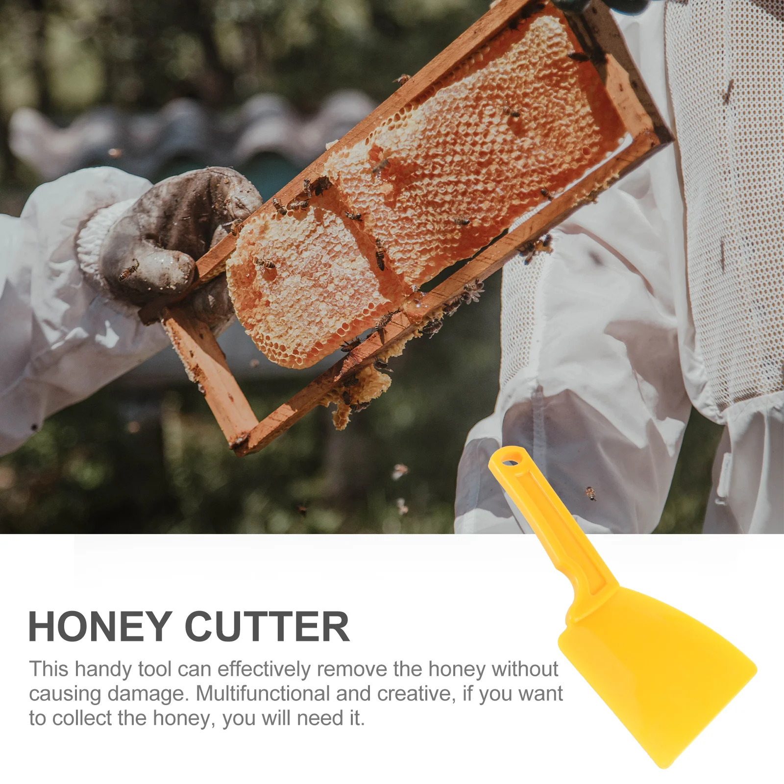 

Honey Scraper Yellow Multi-Function Beekeeping Tool For Honey Collection Durable Plastic Handle Lightweight Design Beekeeping