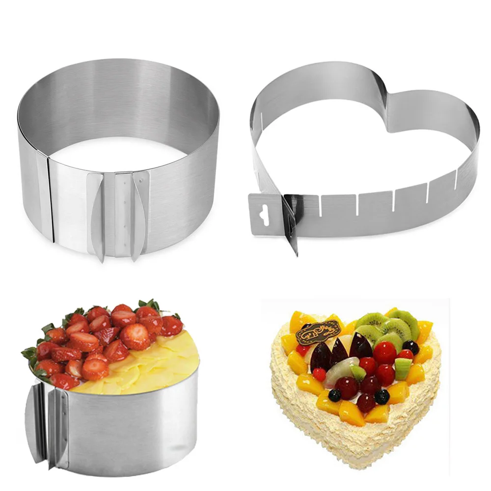 Adjustable Size Cake Mold Cake Making Stainless Steel Chocolate Chip Cookies Muffins Mousse Dessert Cake Decorating Baking Tools