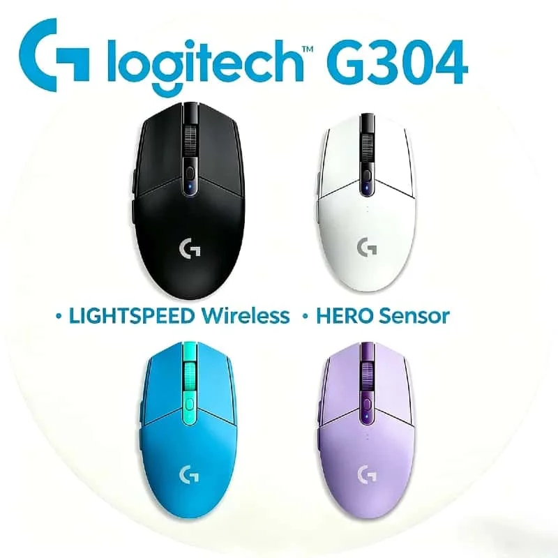 Ratón inalámbrico para juegos Logitech G304, 6 botones programables para Windows, Mac OS, PC, portátil, escritorio, jugador, alta precisión