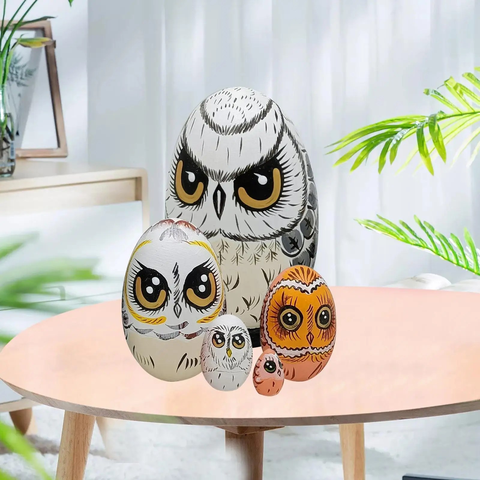 

5x Lovely Matryoshka Decors Handmade Classic Traditional Owl Russian Nesting
